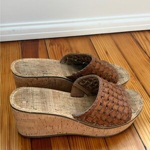 House of Harlow 1960 Tan Woven Wedges